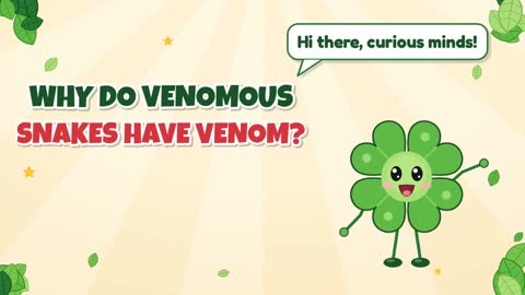 Why Do Venomous Snakes Have Venom?