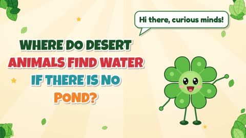 Where Do Desert Animals Find Water If There Is No Pond?