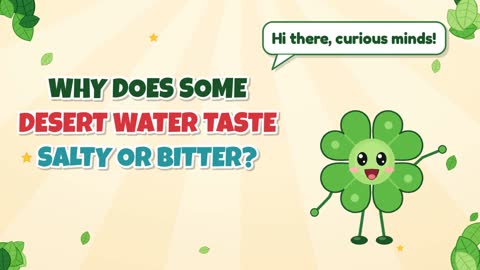 Why Does Some Desert Water Taste Salty or Bitter?