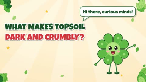 What makes topsoil dark and crumbly?